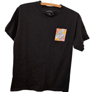 Anti Social Social Club Black Short-Sleeve Tee with Multicolor Tie-Dye Pocket